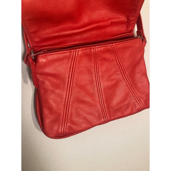 Vintage Red Leather SAS Made in USA Bag Crossbody Clutch Convertible - Picture 13 of 13